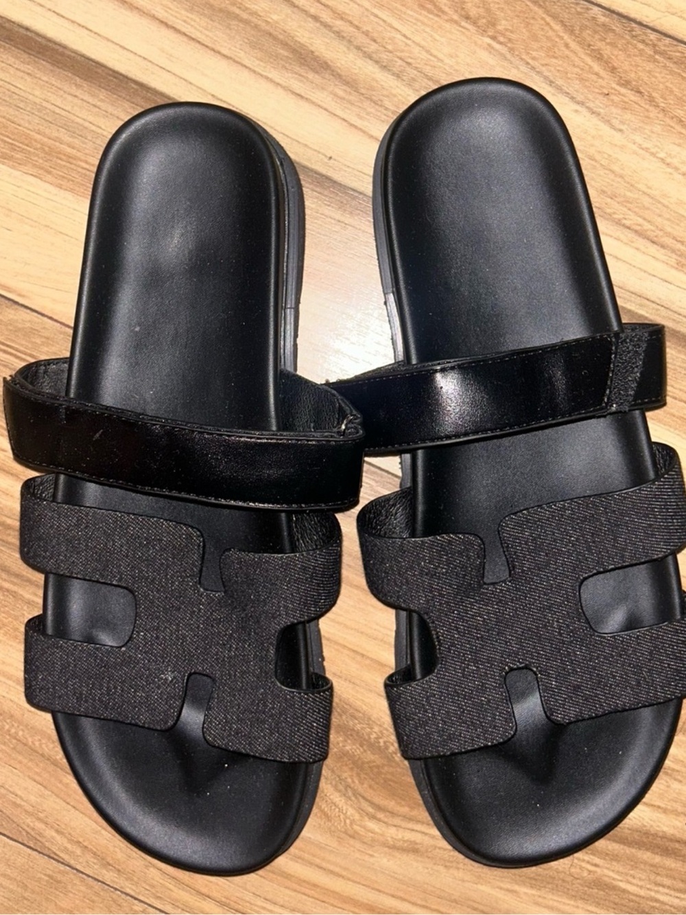 Black Double Strap Slide Sandals. A great inspiration